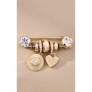 Anthropologie Charmed Crystal
Paperclip Brooch Gold Crystal new nwt trend